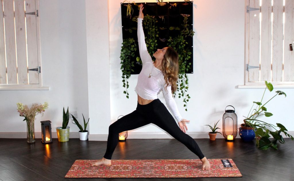 woman doing yoga stretching